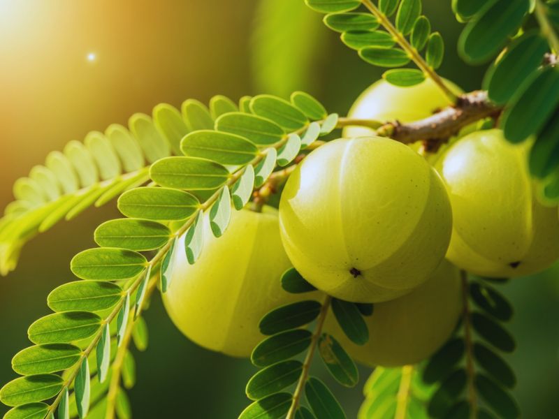 Amla fruit on branch – Ayurvedic herb for digestion and immunity